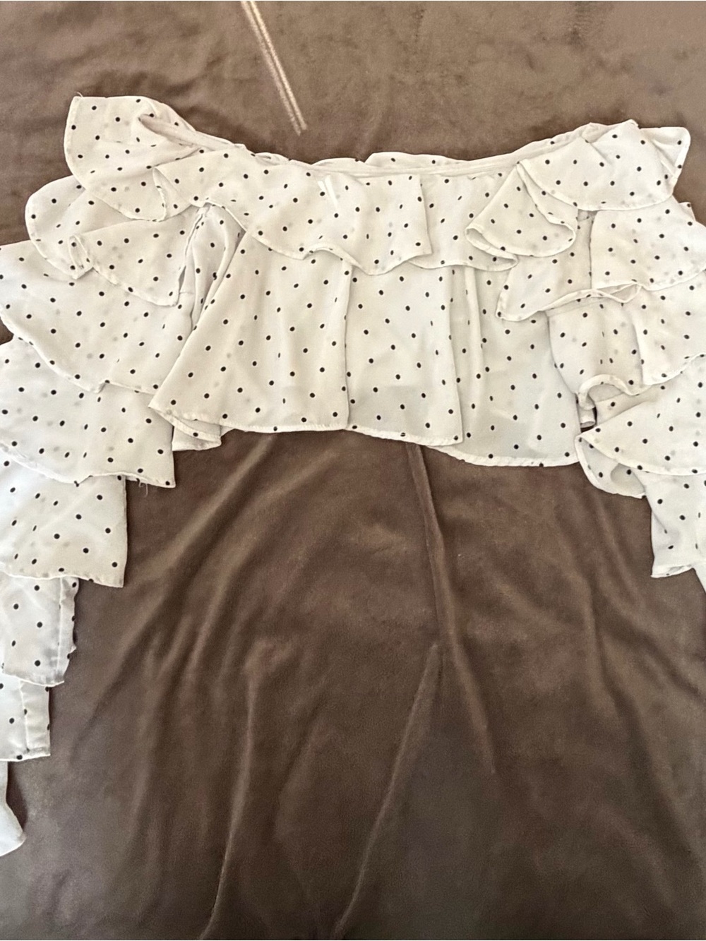 Forever 21 White Mini Skirt with Black Polka Dots